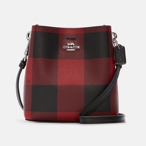 Coach Mini Town Bucket, Buffalo Plaid